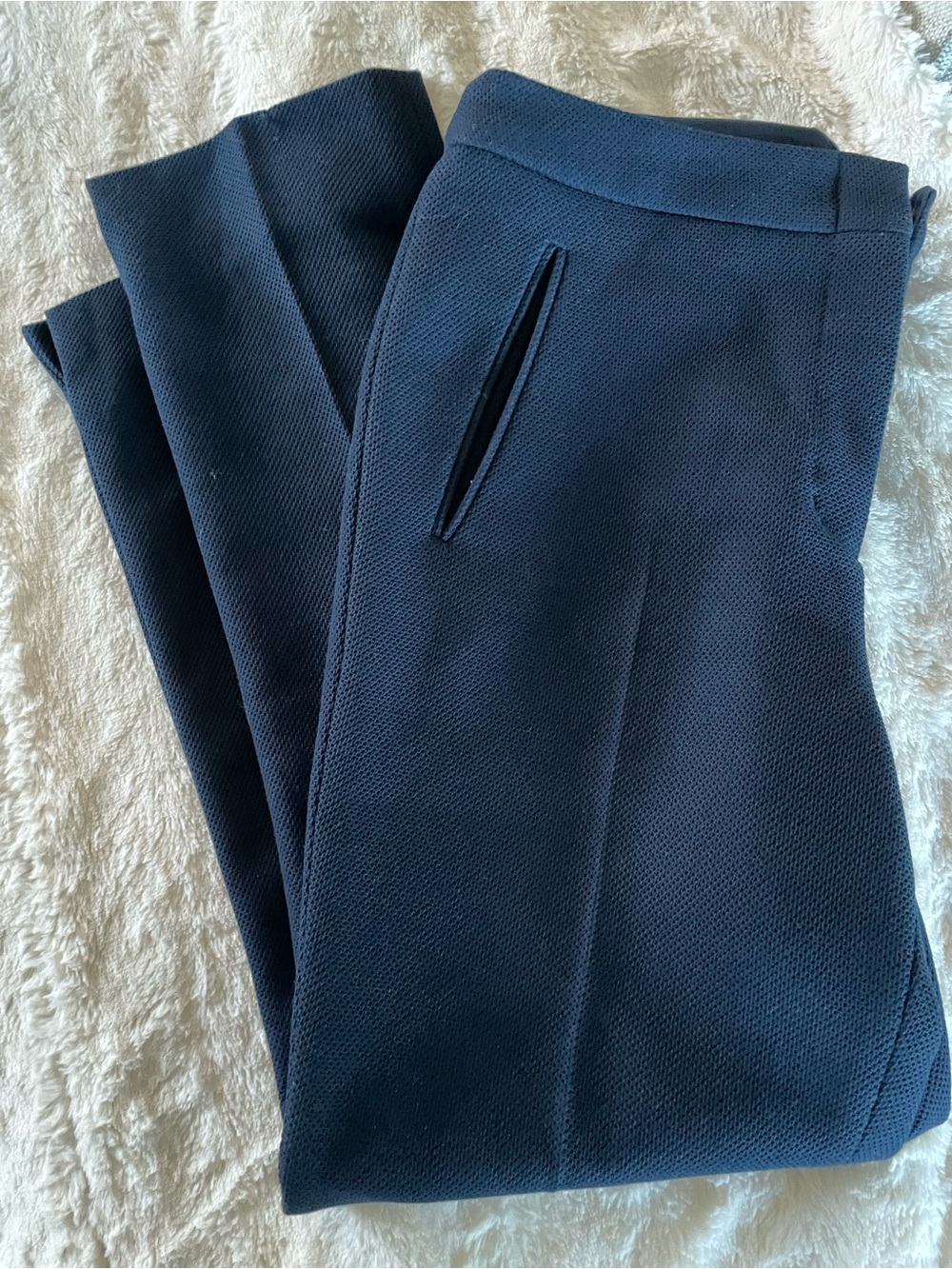 BCBGMaxAzria Men's Navy Textured Dress Pants - Picture 2 of 4